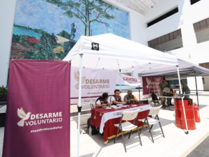 Instalan Módulo de Desarme Voluntario en Palacio Municipal de Centro