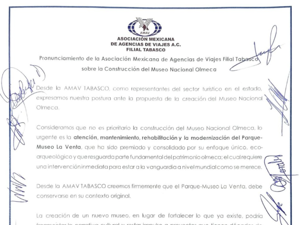 No es prioritaria la construcción del Museo Nacional Olmeca: AMAV Tabasco